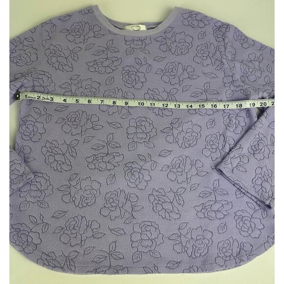 VTG Oscar de la Renta Sweater Size Small Women's Purple Floral Fleece Oversized - Picture 5 of 5